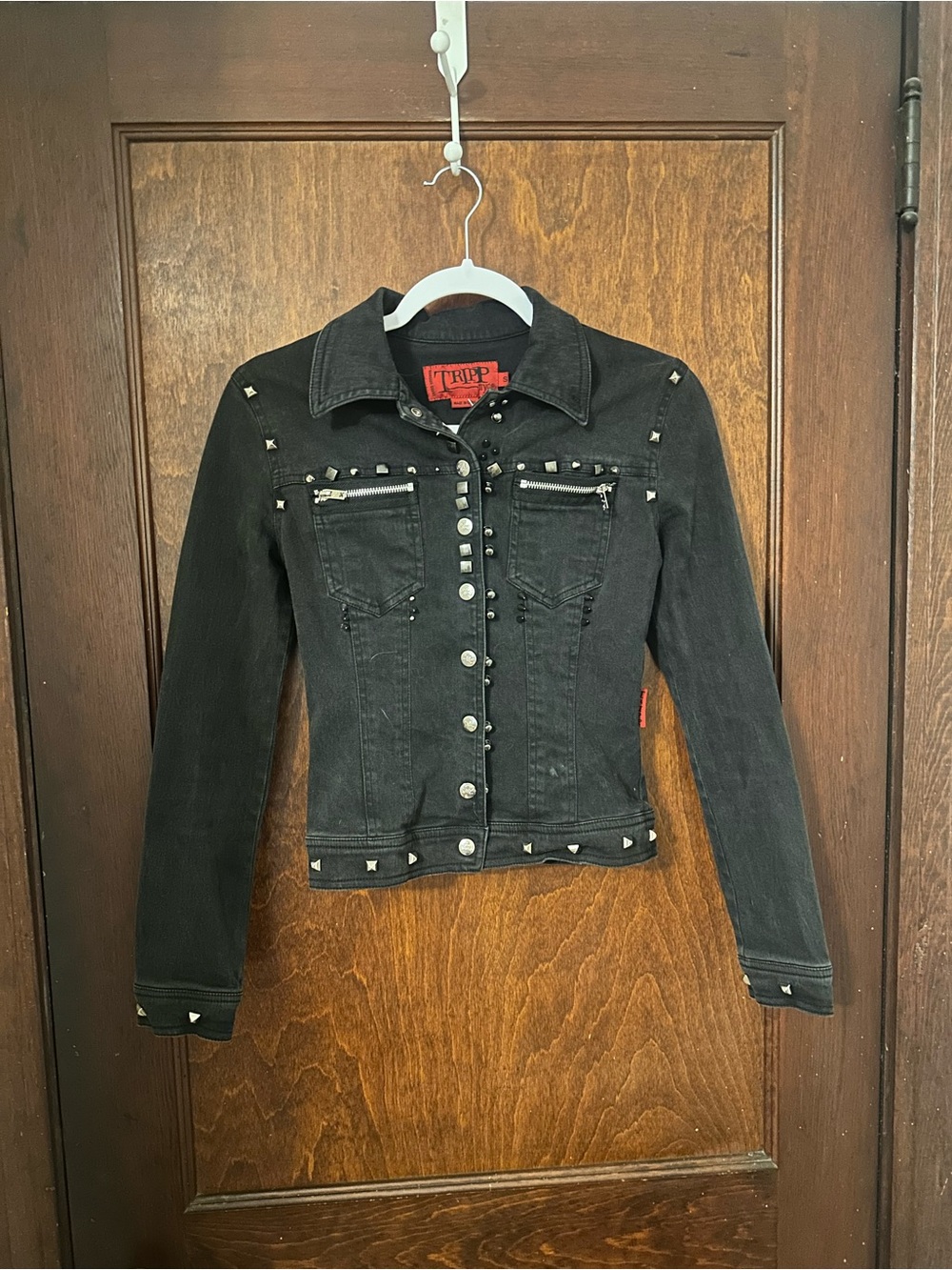 TRIPP NYC Studded Denim Jacket Size S - Picture 3 of 5